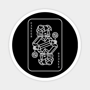 Cancer Zodiac horoscope line art playing card style Magnet